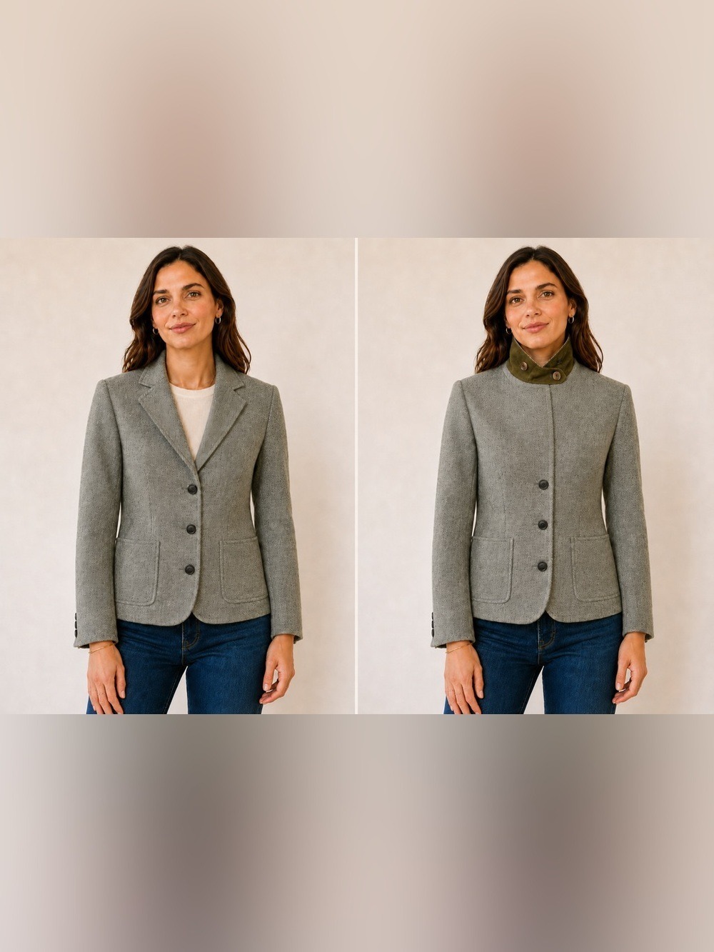 Isaac Mizrahi for Target Green and Cream Tweed Blazer. Size M